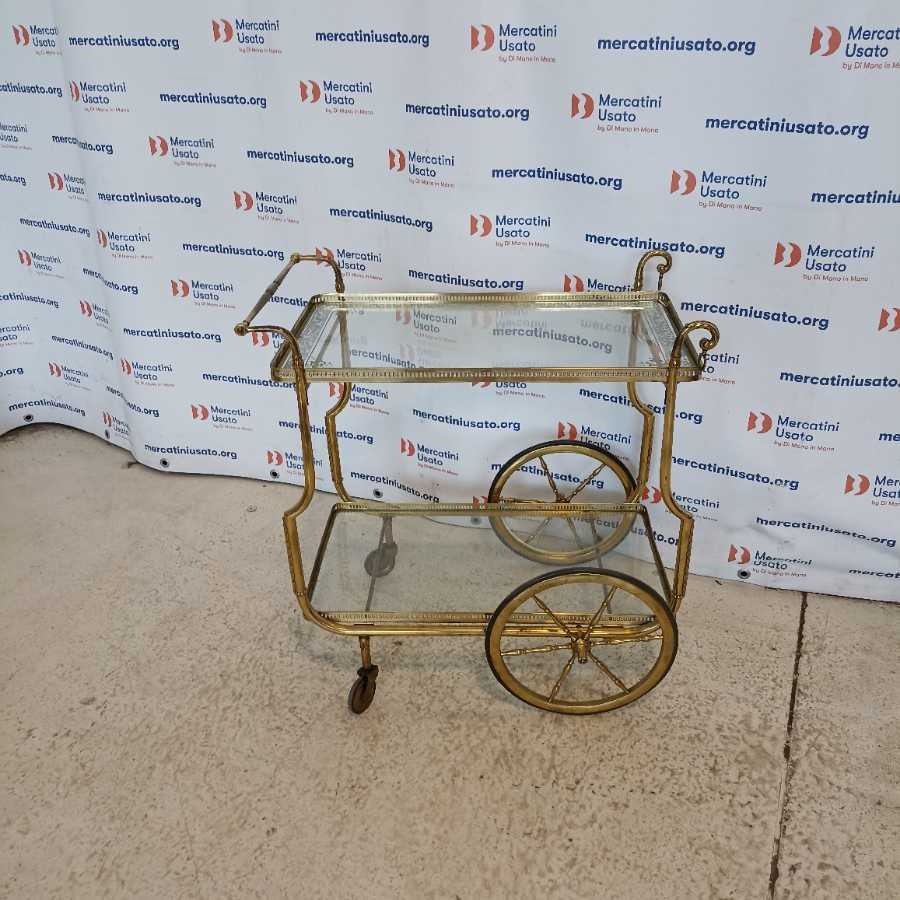 Carrellino portavivande in ottone Vintage - immagine 2