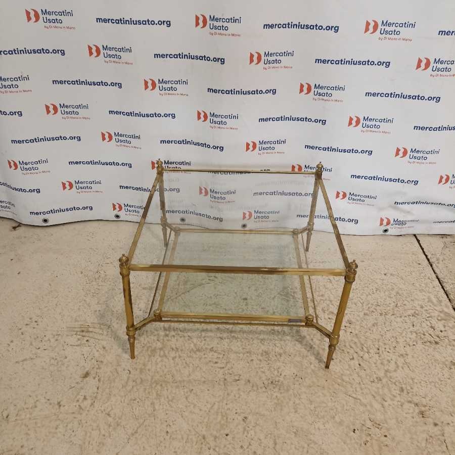 Tavolino da salotto in ottone quadrato - immagine 2