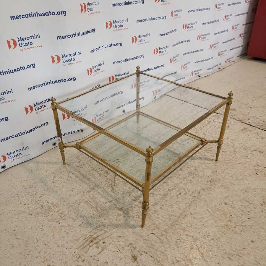 Tavolino da salotto in ottone quadrato - immagine 3