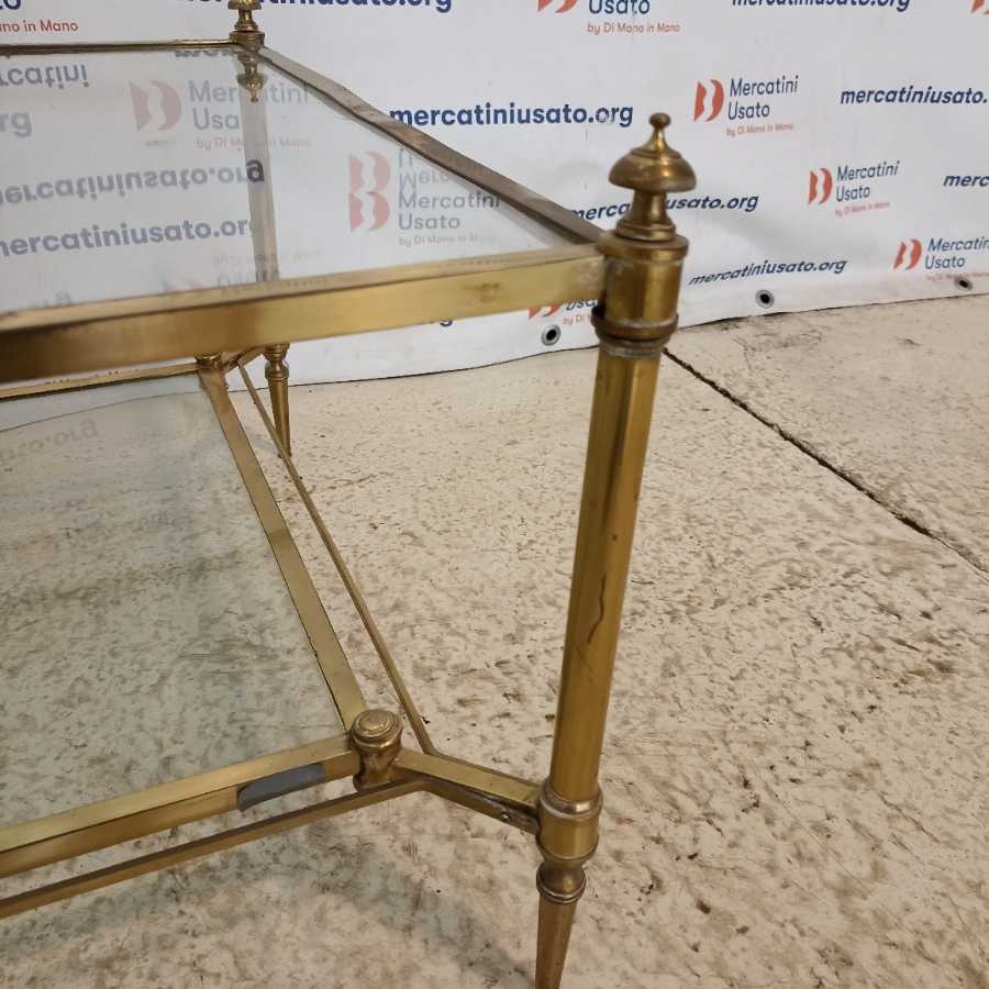 Tavolino da salotto in ottone quadrato - immagine 5