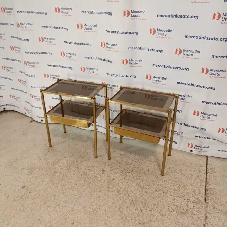 Coppia Comodini in ottone Vintage