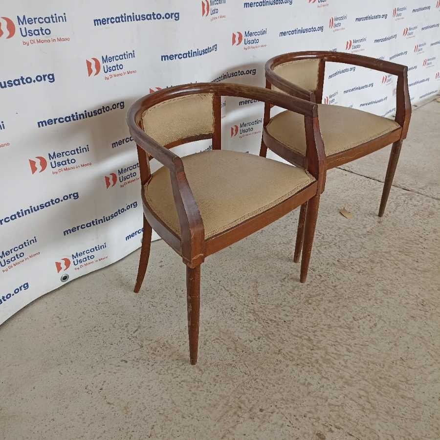Coppia Poltroncine a pozzetto primi 900 - immagine 3