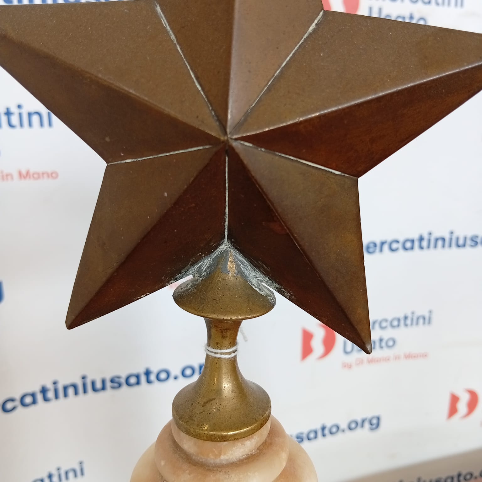 Stella In Bronzo Su Piedistallo In Alabastro - immagine 3