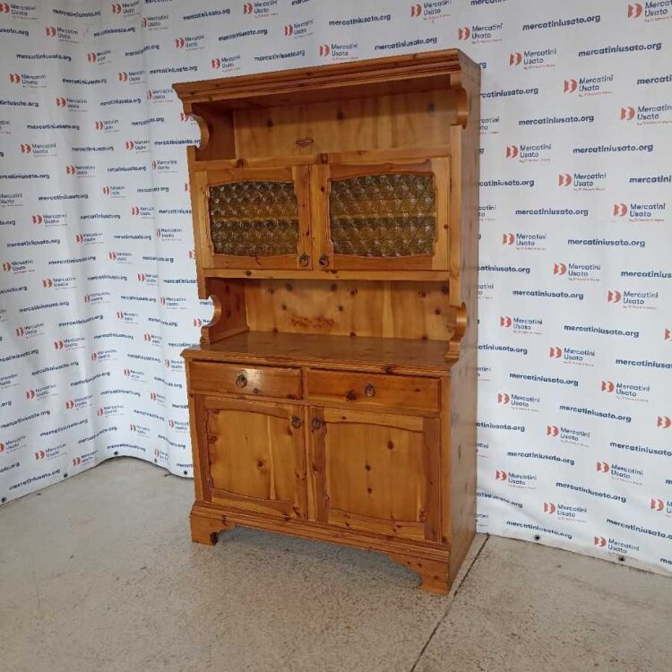 Credenza in Abete con Vetrina da Baita