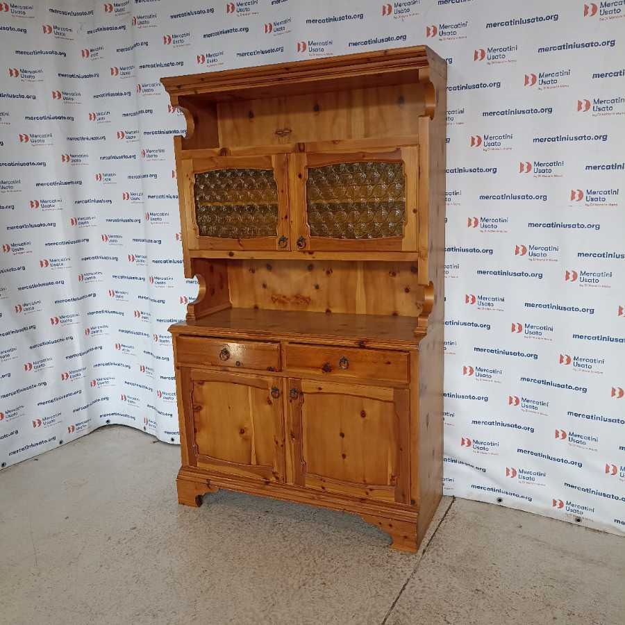 Credenza in Abete con Vetrina da Baita