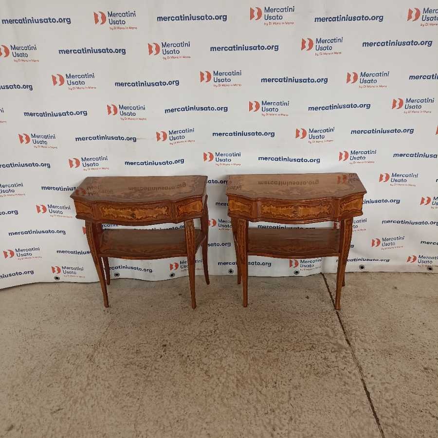 Coppia di Comodini Intarsiati metà 900 - immagine 2