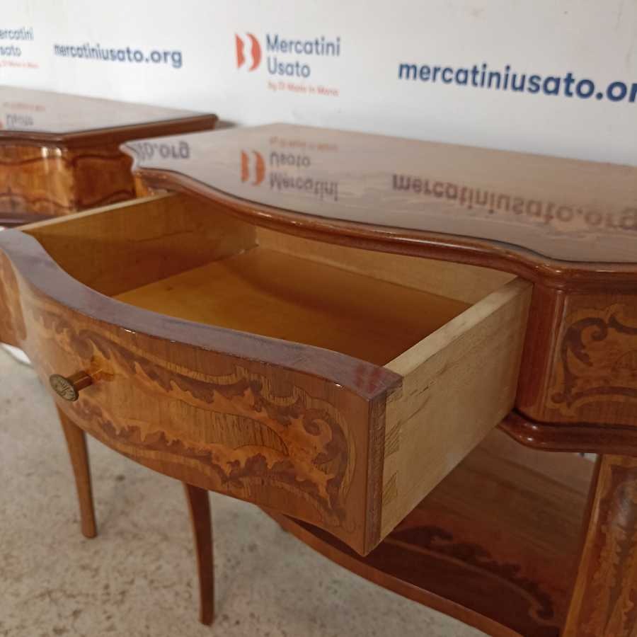 Coppia di Comodini Intarsiati metà 900 - immagine 5