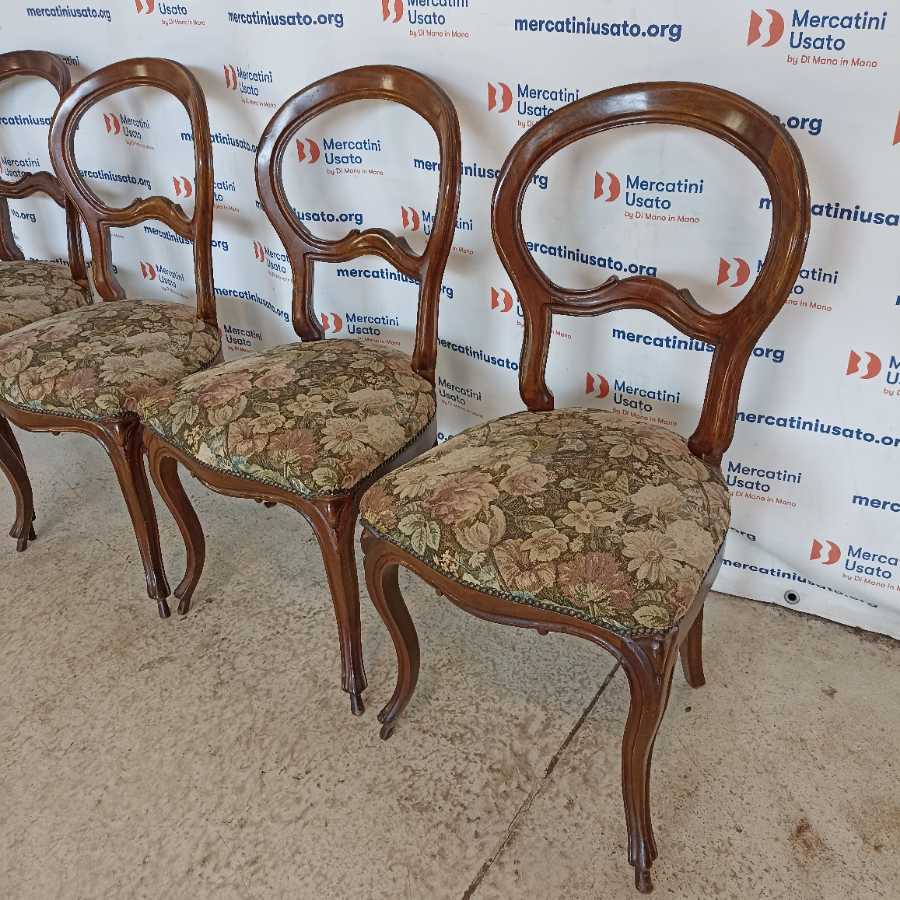 4 Sedie stile Luigi Filippo metà 900 - immagine 4