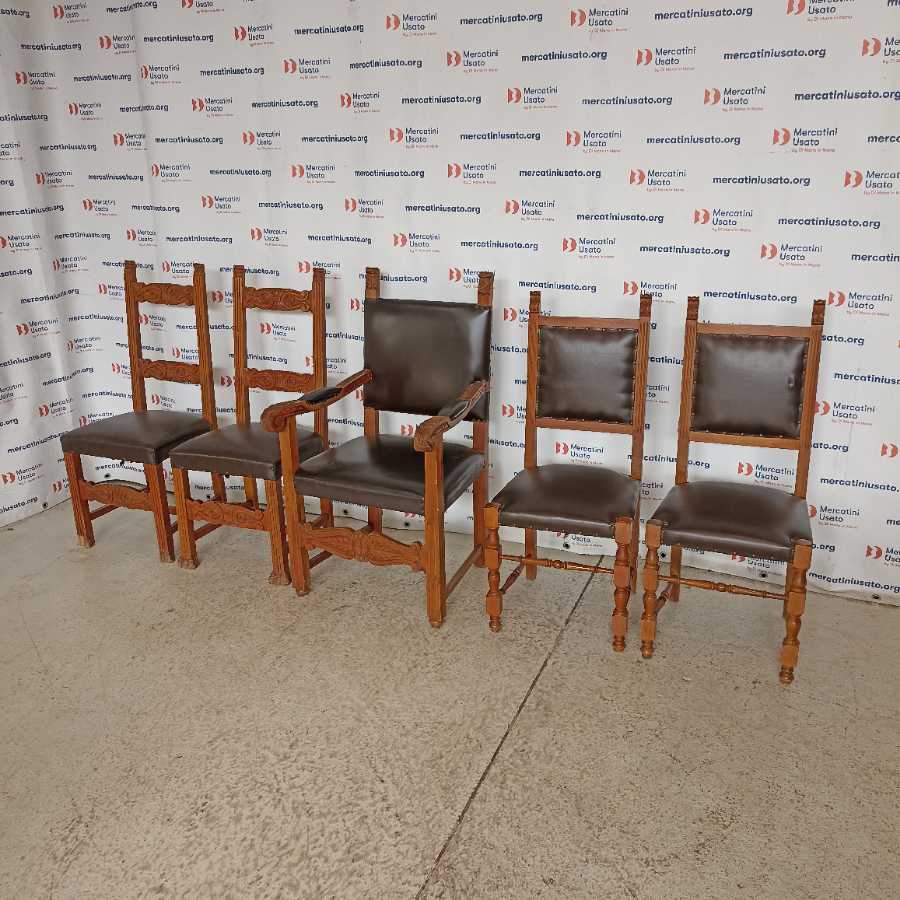 Trono con 4 Sedie in stile metà 900