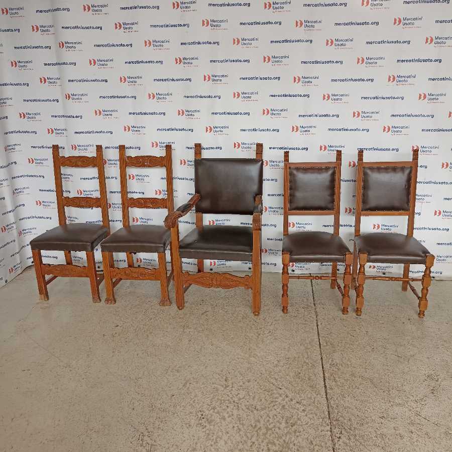 Trono con 4 Sedie in stile metà 900 - immagine 2