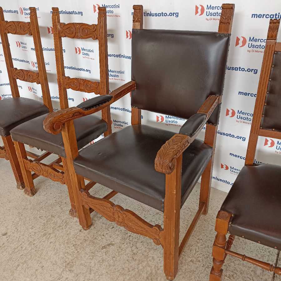 Trono con 4 Sedie in stile metà 900 - immagine 3