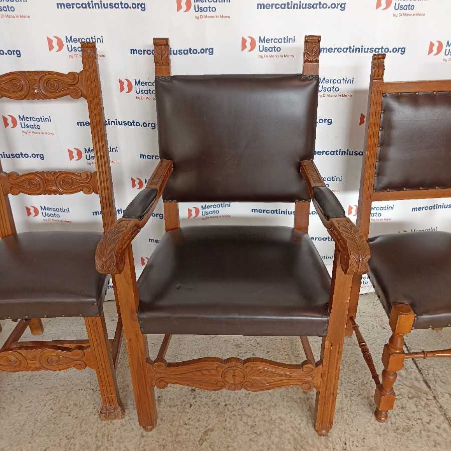 Trono con 4 Sedie in stile metà 900 - immagine 4