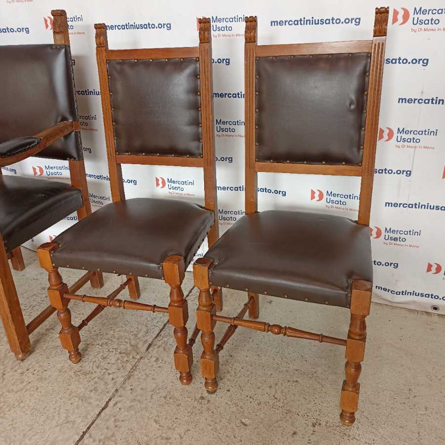 Trono con 4 Sedie in stile metà 900 - immagine 5