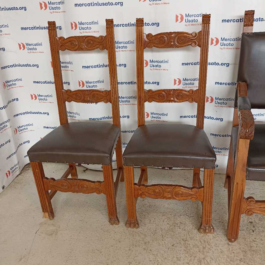 Trono con 4 Sedie in stile metà 900 - immagine 6